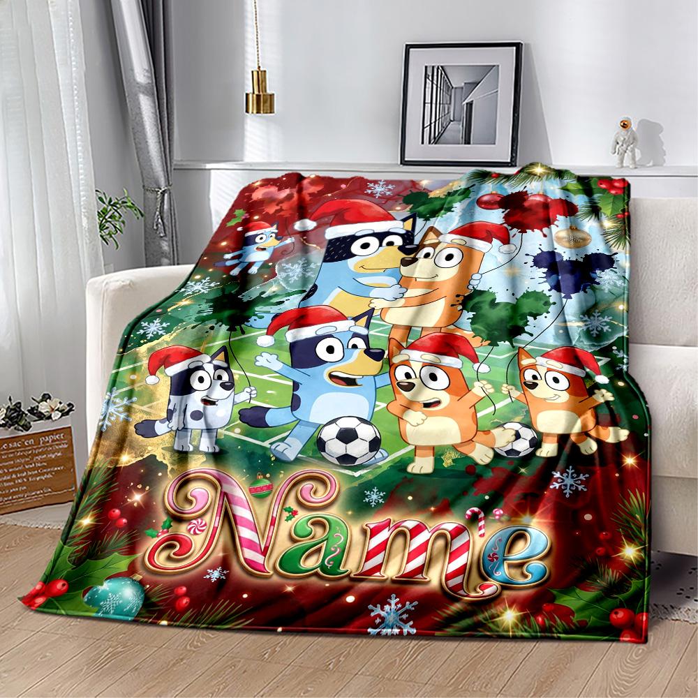 Christmas Friends Celebration Customize Your Name Blanket Multi-purpose Customizable Blanket Warmthful Decor Great for Nap Living Room Office Couch