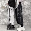 Women Cargo Harem Pants Side Pockets Black White Hip Hop Casual Female Joggers Trousers Fashion Casual Streetwear Pants