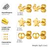 3 Pairs Hollow Flower Bowknot Stud Earrings for Women,Stainless Steel Ball Earrings,Geometric Set Jewelry Gifts