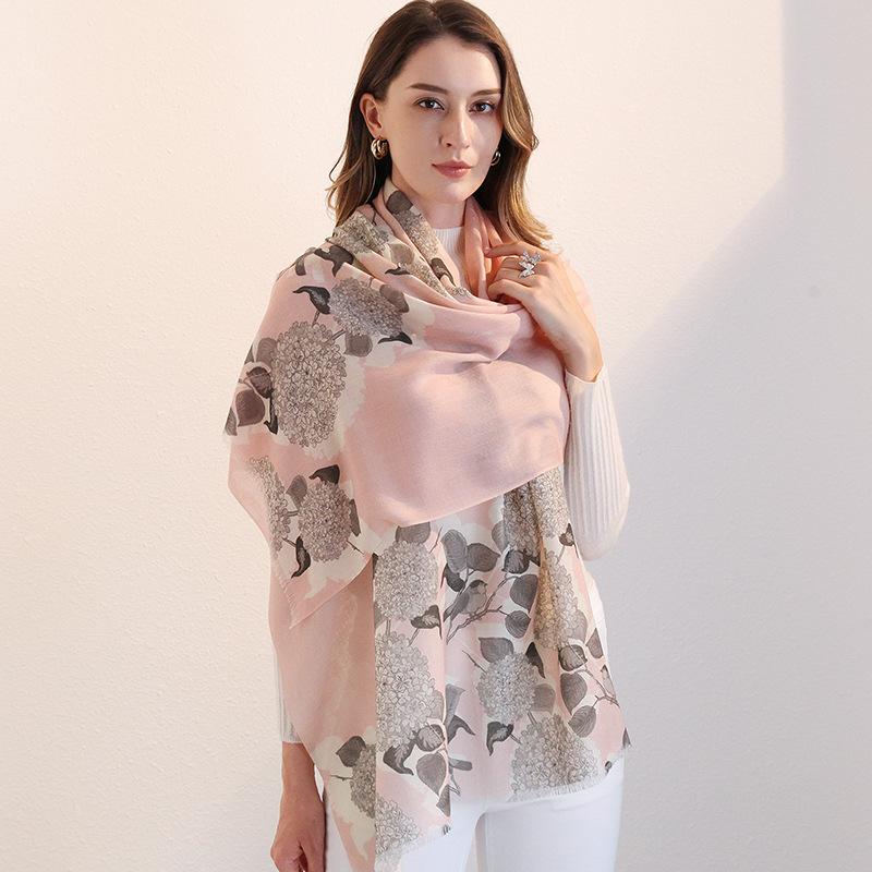 Winter Wool Scarf Women's Long Thermal Scarf Shawl Dual-purpose