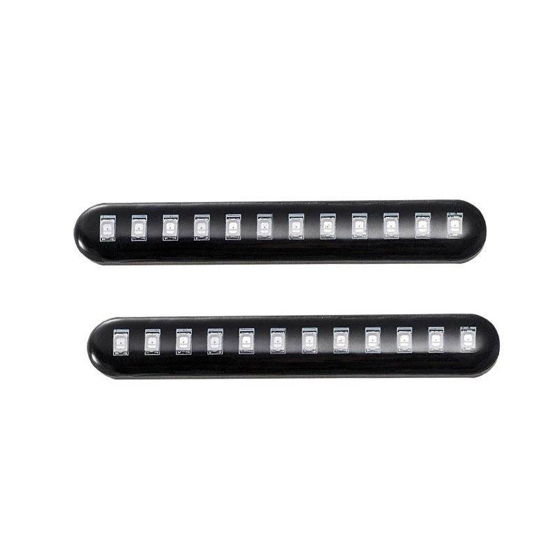 2x Turn Signal Strip Lamp 12 LED Motorcycle Flowing Water Tail Brake Lights 3528 SMD License Plate Light Blinker Stop Flicker