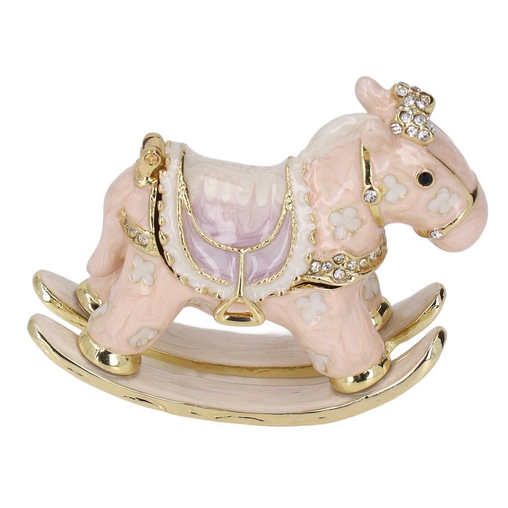 Pony Trinket Box Cute Animal Zinc Alloy Eye Catching Multi Purpose Metal Jewelry Box for Dressing