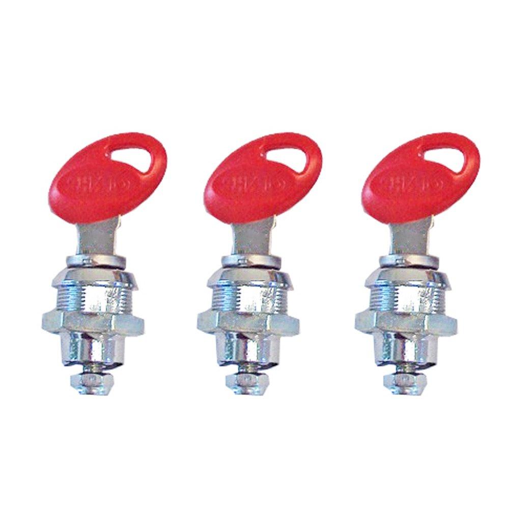 Shad 200062R Motorcycle Key Cylinder Set of 3 Red Key SH23/SH35/SH36/E48SR/SR38