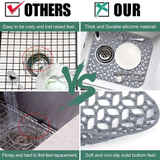 Tappetino In Silicone Per Scarico A Pavimento - Anti Odore Per Bagno E Cucina - Verde 20x20cm - 2