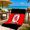 Football Club Emblem Printed Microfiber Beach Towel, Soft And Absorbent, Quick-Dry, Ideal for Summer Travel, Beach Essential, Swimming Pool