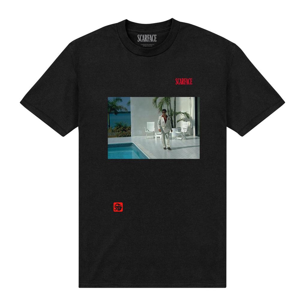 Scarface Unisex Adult Pool Scene Tony Montana T-Shirt