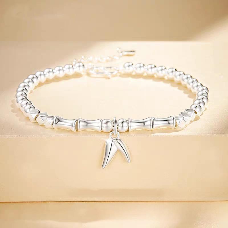 Broken Silver Bamboo Bracelet Women's Section High Rise Simple Versatile Light Luxury Bracelet