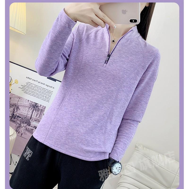 Womens Warm Fleece-Lined Quick-Dry Long Sleeve T-Shirt Hiking Trekking Outdoor Camping Fall Winter
