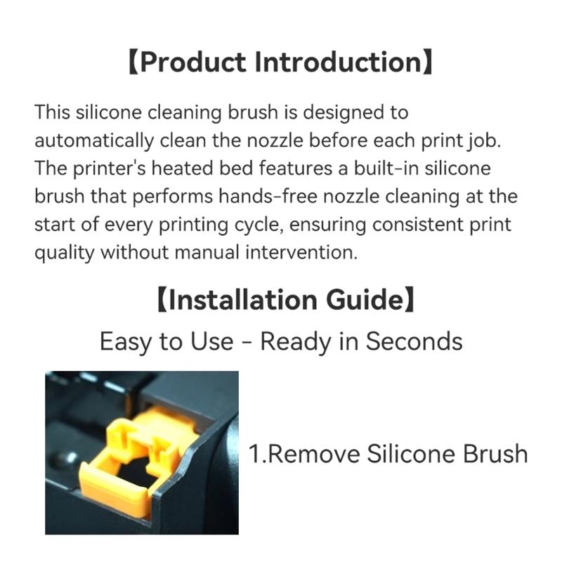 Essuie-buse d'imprimante Brosse ergonomique en silicone pour plusieurs modèles d'imprimantes 3D Nettoyage de la buse