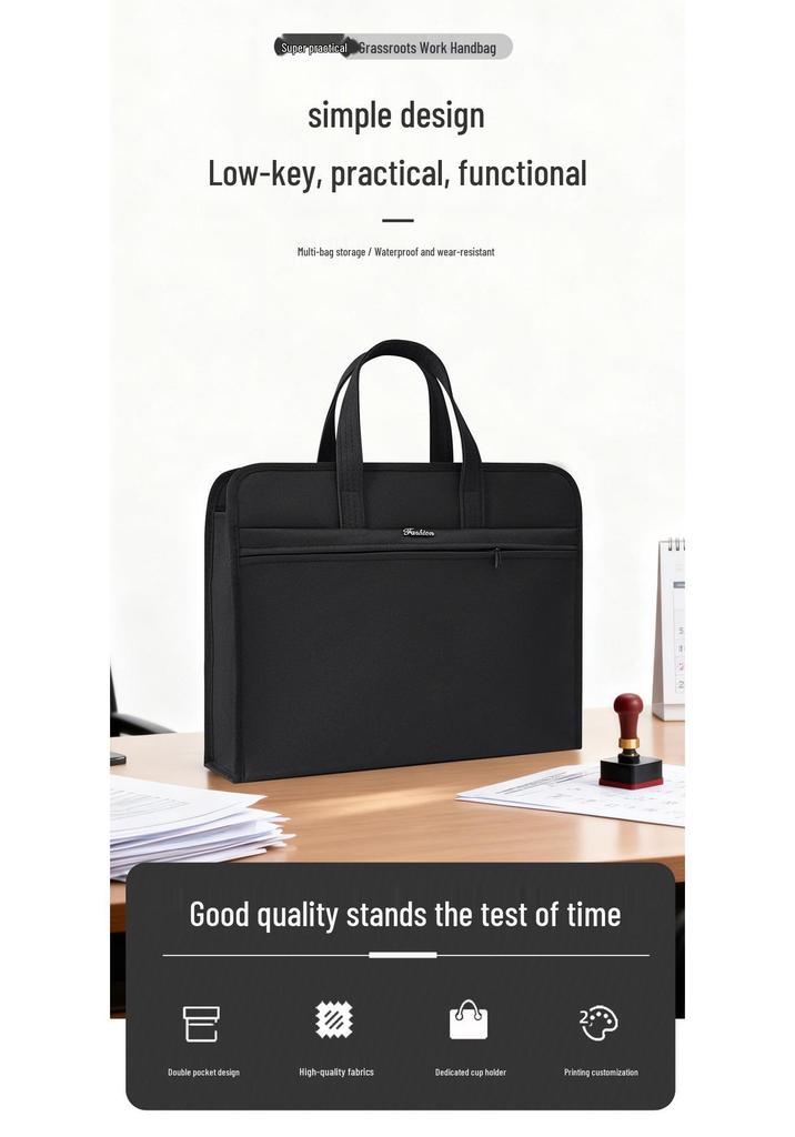 Large Capacity Oxford Cloth Business Briefcase for Men - Document & Laptop Bag with Custom Logo