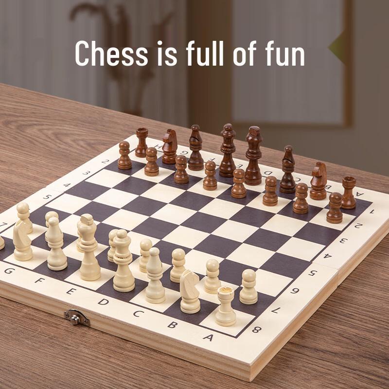 Brangdy Wooden Foldable International Chess Set