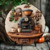 Vintage Coffee Machine Metal Tin Sign 2D Flat Wall Art Handcrafted Retro Home Bar Decor