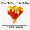 2 Stück Roter Emaille/Strass Liebe Anhänger Edelstahl Herz Charm Für Schmuckherstellung Zubehör Großhandel Steampunk Öl Tropfen Charms