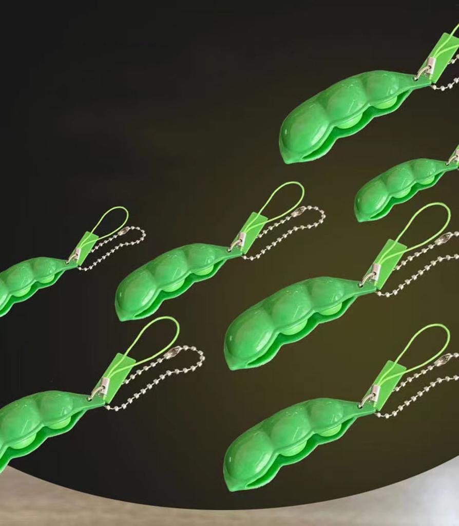 Fidget Toys Pack Decompression Edamame Squishy Squeeze Peas Beans Keychain Cute Stress Relief Adult Toy Keychain