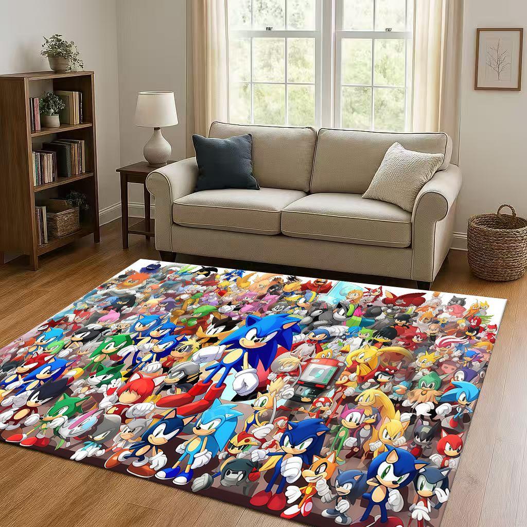 3D S-Sonics Cartoon Living Room Non-Slip Area Rug Soft Carpet for Bedroom Playroom and Sofa , Easy Clean Home Decor Doormat
