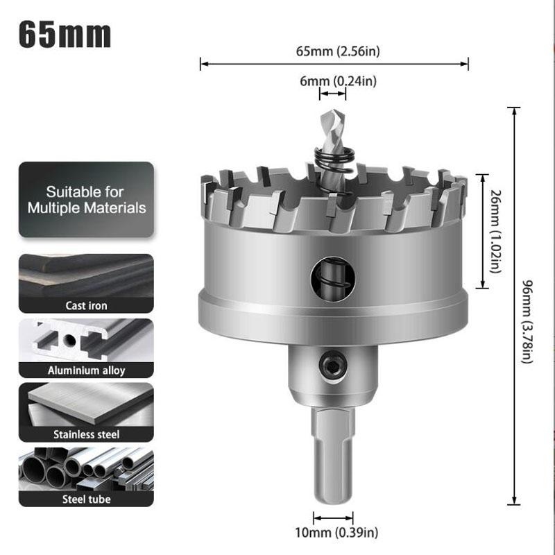 Burghiu cu vârf TCT din carbură, burghiu cu ferăstrău, burghiu cu ferăstrău pentru găurire cu aliaj metalic din oțel inoxidabil