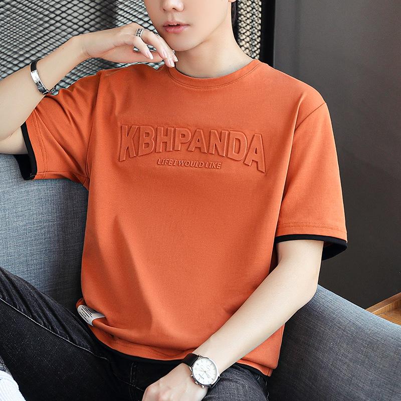 Short Sleeve T-Shirt Men's Summer New Trendy Brand Cotton Loose Half Sleeve Crew Neck T-Shirt Clothes Men's Clothing