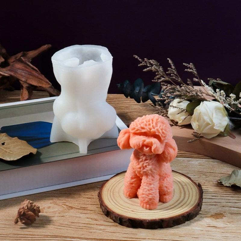 Lifelike Dog Scented Candle Mold Versatile Dog Silicone Mold for Custom Scented Candle and Art Projects