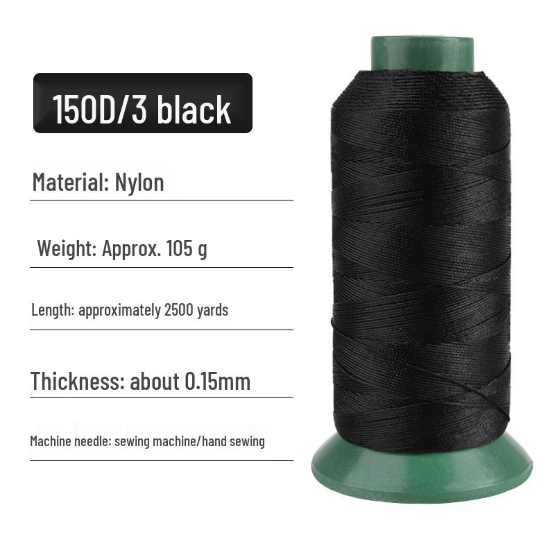 150D/3-Ply High-Strength Mercerized Nylon Thread for Sewing and Leatherwork
