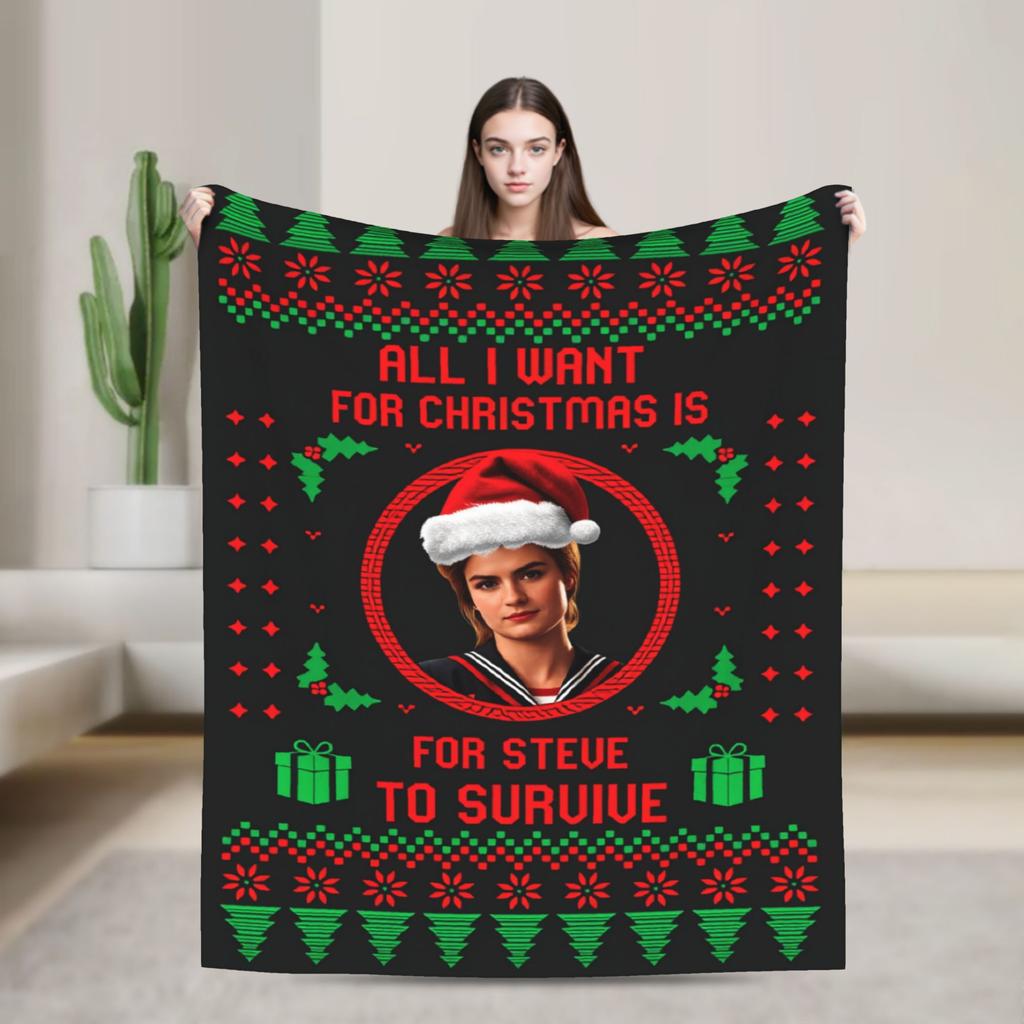 Steve Harrington Blankets Soft Funny Plush Throw Blanket For Kids Bedroom Flannel Bedspread Bed Cover