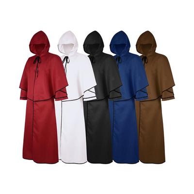 Halloween Medieval Hooded Cloak Vintage Wizard Robe Wizard Death Cloak Cosplay