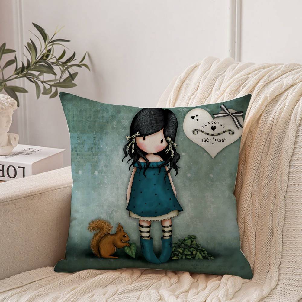 S-Santoro G-Gorjuss Art Pillow Case Home Decor Throw For Sofa Bed Car Room Decor Gift Idea