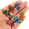 Mixed Color Gecko Charms Pendant Alloy Decorative Animal Pendant  Jewelry Craft Making