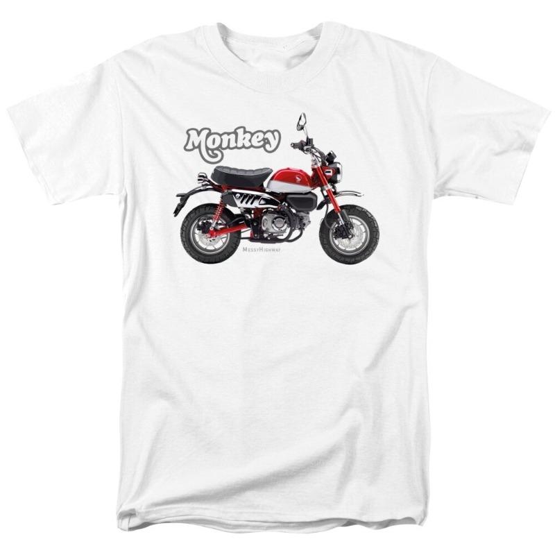 Honda Men and Women Tshirt Summer Monkey 125 19 Red Racing Motorcycle Riding Offroad Enthusiasts Shortsleeved Retro Top