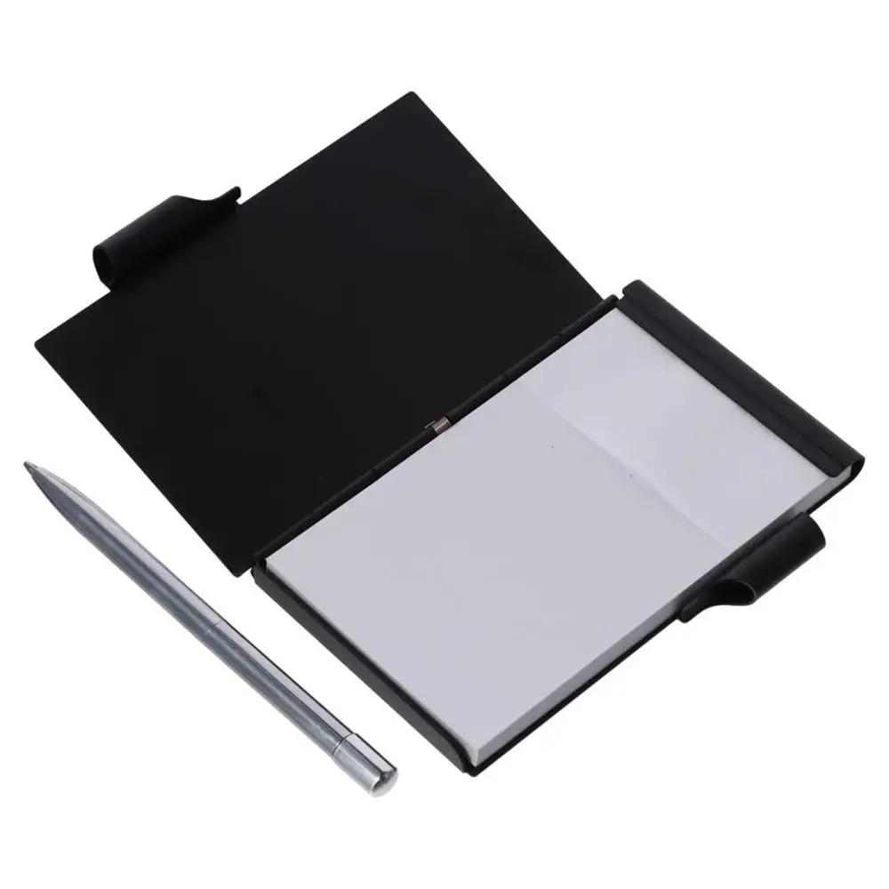 Leichtes Metall Taschenkartenalbum Aluminium mit Stift und nachfüllbarem Papier Mini-Notizbuch Tragbares Reise-Notizbuch mit Stifthalter