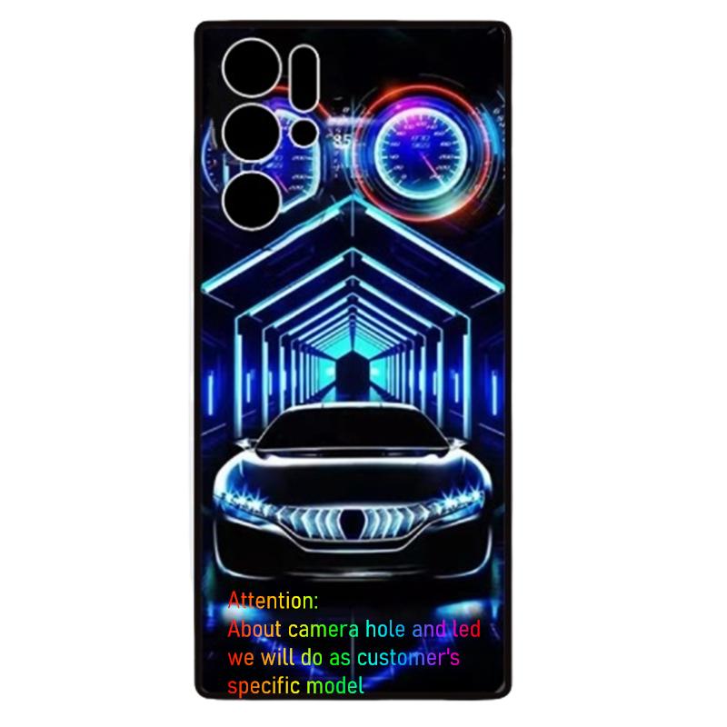 

Для ZTE nubia Red Magic 9 Pro 9 Pro Plus 10S Pro 10 Pro Plus 8 8s 7 7s 6 6s Pro 8 Pro Plus світлодіодний чохол-спалах зі скляною задньою кришкою 10SPro or 10SProPlus