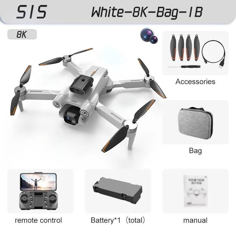 S1S Fırçasız İHA 4k Profesyonel 8K HD Kamera Engellerden Kaçınma Hava Fotoğrafçılığı Katlanabilir Quadcopter RC İHA