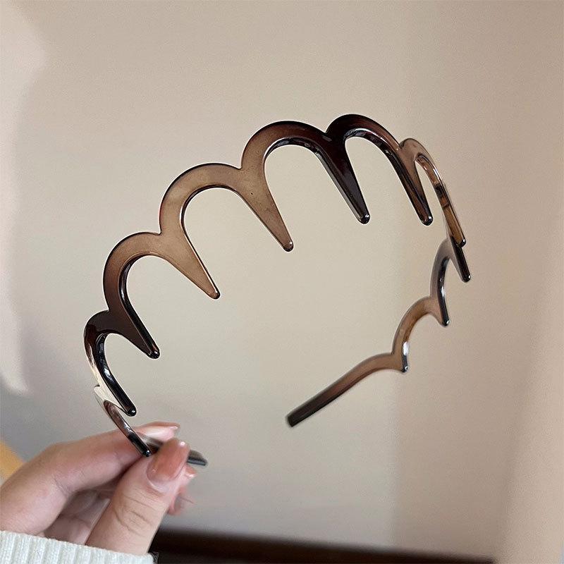 Korean Women's Forehead Bangs Headband for Washing Face - Wave Clip for High Skull Hair