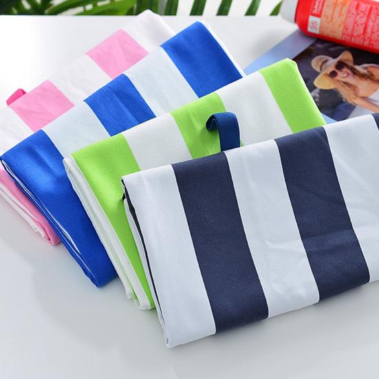 80x160cm Microfiber Quick-dry Striped Soft Absorbent Gym Pool Beach Bath Towel