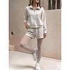 Women Half Zip Long Sleeve Sweatshirt And Shorts Set Casual Two‑Piece Outfit Drawstring Short Pants Tracksuit