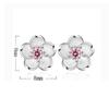 Boucles d'oreilles en argent 925, bijoux de luxe, motif champignon, romantique, cerise, petites, propres, rose, violet