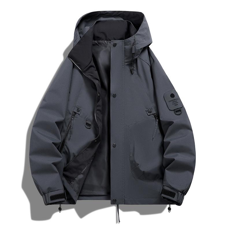 Men's Cross-Border American Style Workwear Windbreaker: Spring/Autumn Outdoor Casual Jacket, Three-Proof, Loose-Fit for Couples.