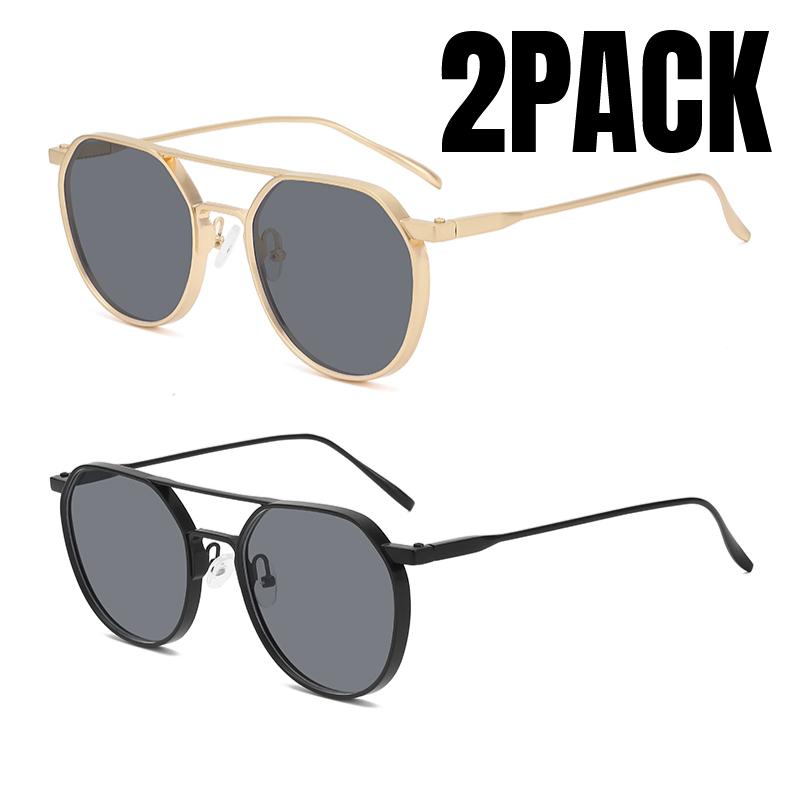 Luxury Brand 2PACK Sunglasses Women Small Vintage Eyewear Women/Men Round Glasses Women Designer Lentes Hombre