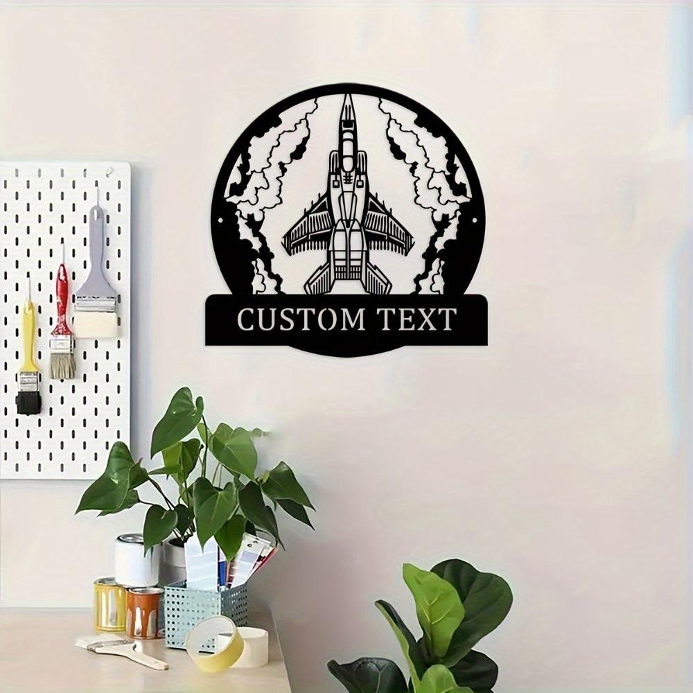 Vintage Metal Airplane Wall Decor Custom Text Reusable Matte Finish Aviation Gift