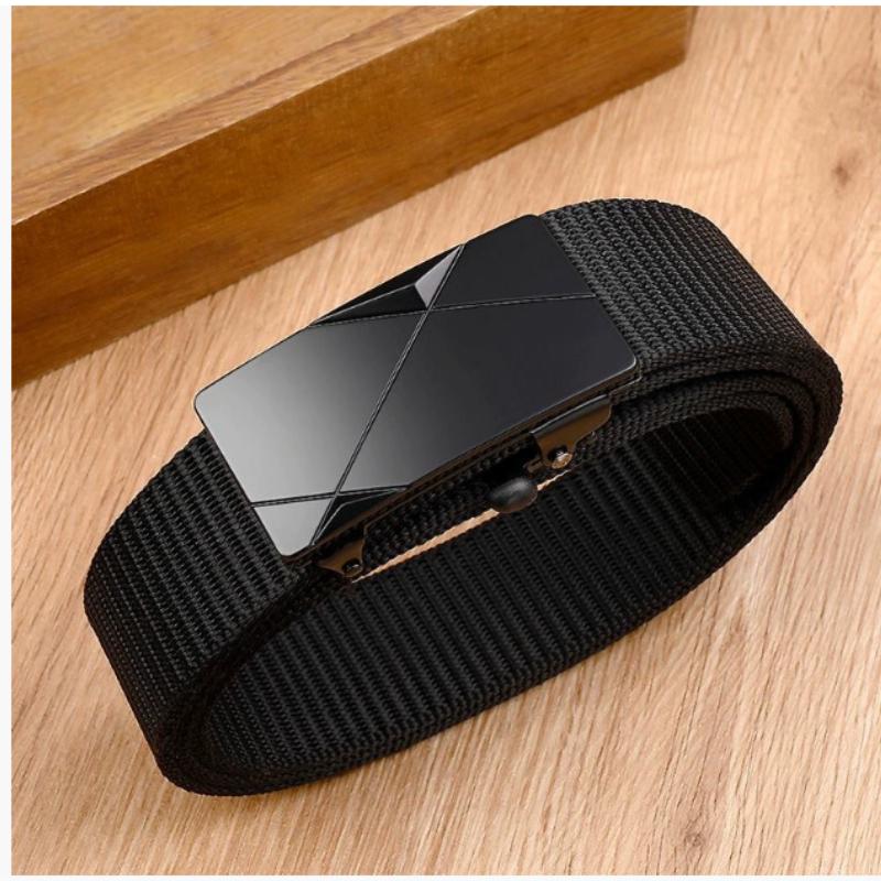Casual Men's Nylon Belt Woven Canvas Breathable Automatic Buckle Belt For Men Outdoor Sports Strap Fashion Jeans Belt