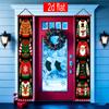 Christmas 2pcs Door Couplet Banner Snowflake Pattern Porch Decoration