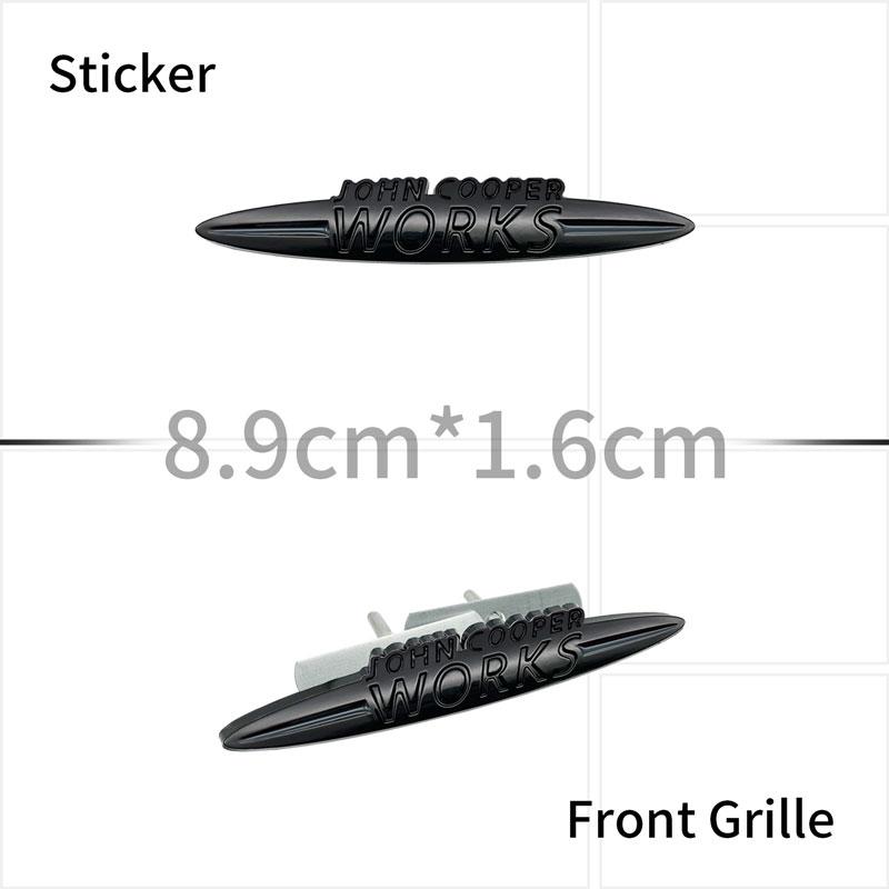 3D Chrome Metal Car Sticker John Cooper Works Emblem Decals For  Mini JCW R50 R52 R53 R55 F56 F55 F60 Fender Front Grille Logo
