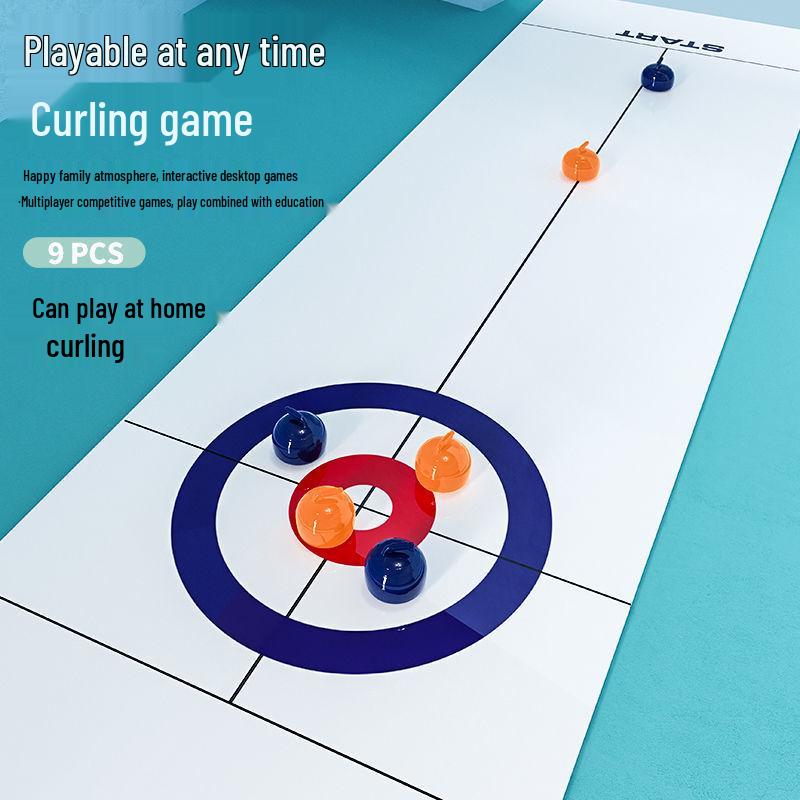 Children's Interactive Curling & Ice Hockey Table Game - 2-Player Parent-Child Toy