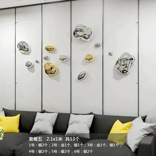 Living Room Wall Background Display Stereoscopic Stone Wall Hanging Ornaments Plating Simulation Stone Pendant Hotel Wall Decor