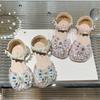 Girls' Small Sandals Summer New Pearl Bow Princess Shoes Sequins Velcro All-inclusive Medium and Older Children's Shoes
