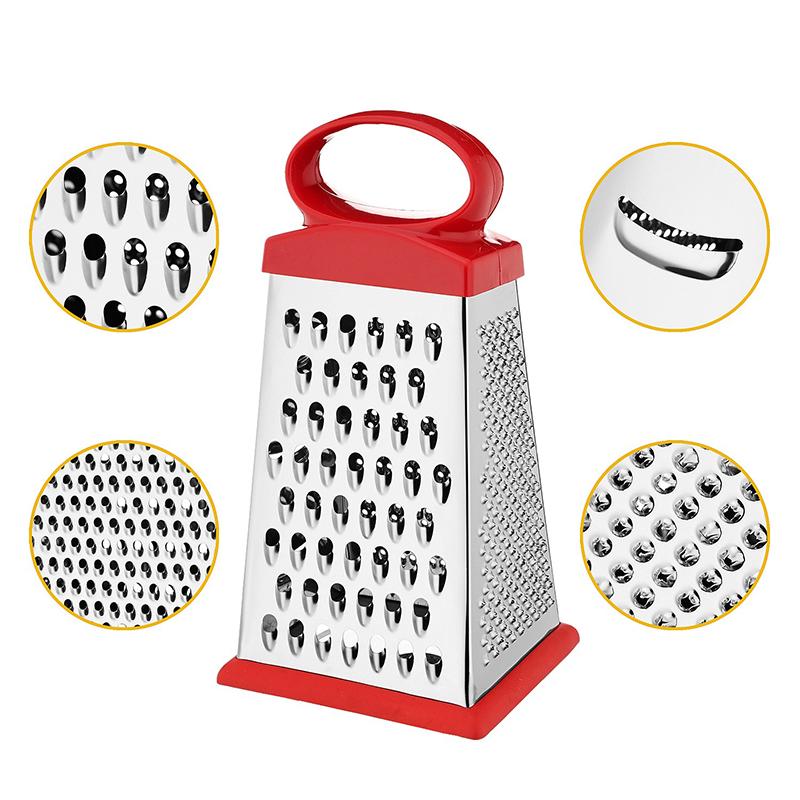Stainless Steel Four-Sided Cucumber Grater 9 Inches Three Dimensional Multifunctional Carrot Cheese Slicing Kitchen Gadgets