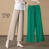 Women's High-Waisted Wide-Leg Cotton Linen Summer Pants