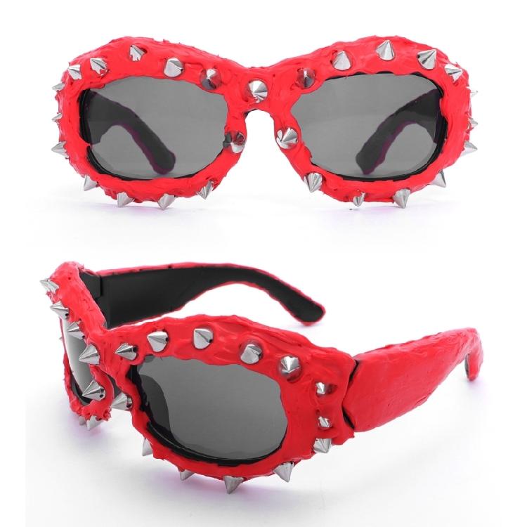 Novelty Sporty Sunglasses For Shows Stage And Daily Wear Unique Spiked Accessories Modern Outfit Photo Props