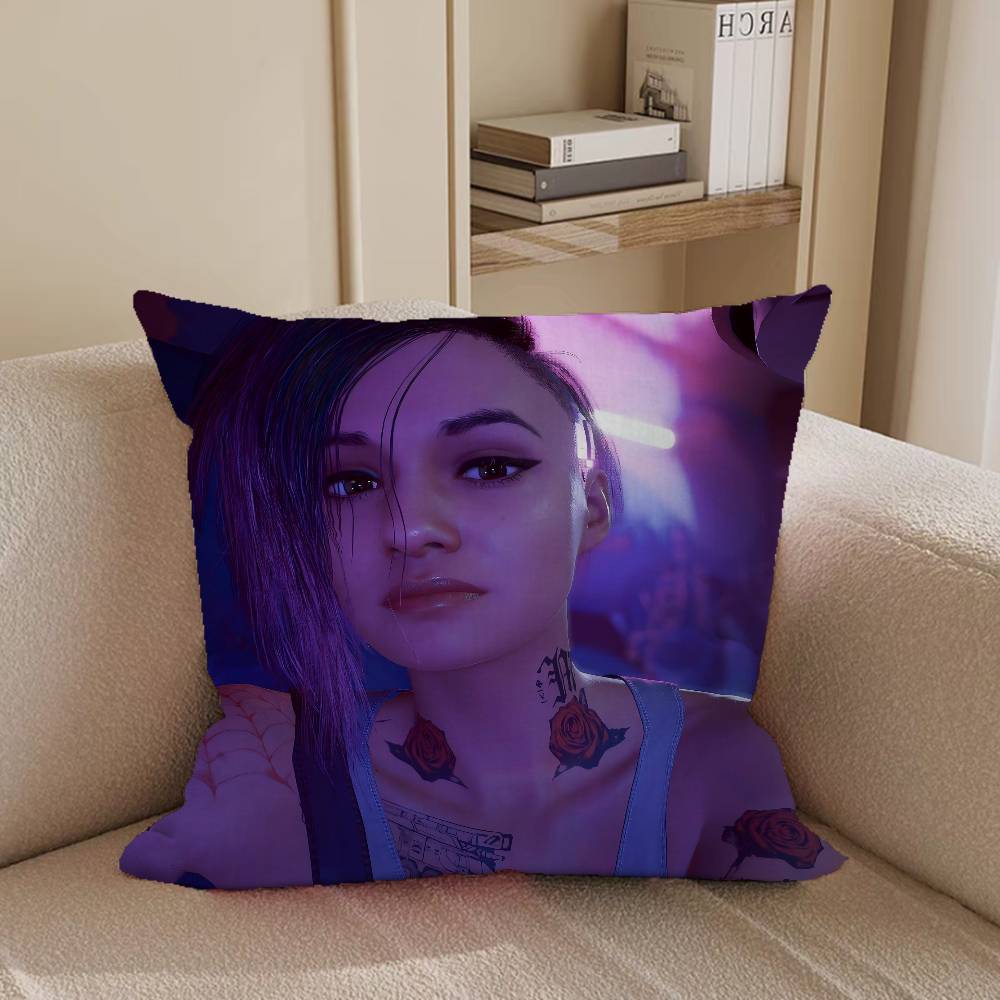 Game Cyberpunk 2077 Maple Design Cushion Cover Happy Autumn Harvest Decor Holiday Decorati Pillow Cover