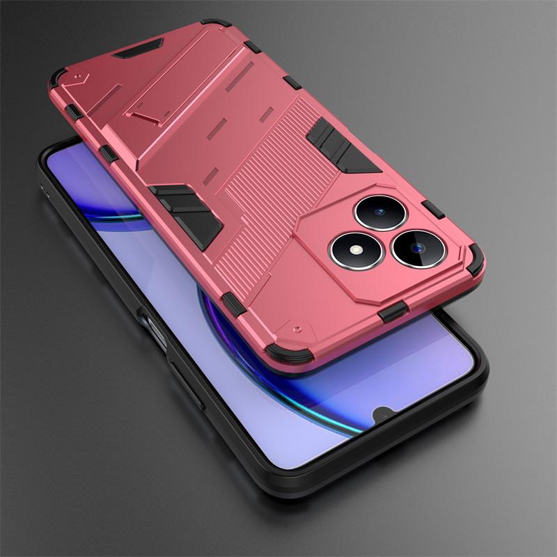 For Realme C51 Case Realme C51 C53 C55 Cover Cases Shockproof Armor PC Stand Silicone Protective Phone Back Shell Realme C51