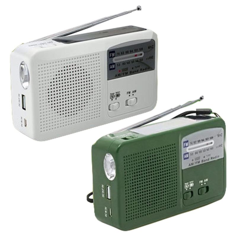 Multi-purpose Solar Hand Crank Radio with SOS Alarm Portable AM/FM Radio with Flashlight for Outdoor Emergency